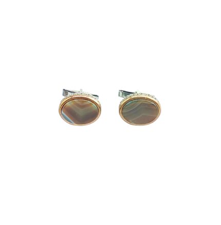 Natural Agate Cufflinks with 92.5 Silver